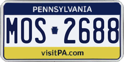 PA license plate MOS2688