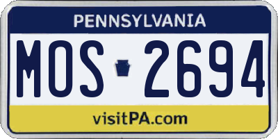 PA license plate MOS2694