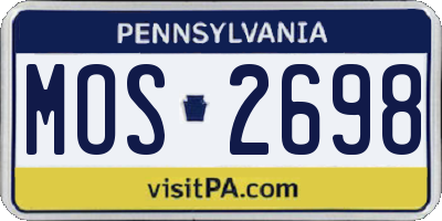 PA license plate MOS2698