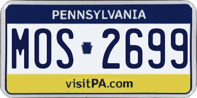 PA license plate MOS2699