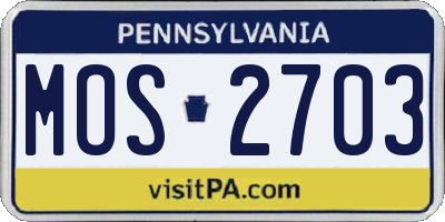 PA license plate MOS2703