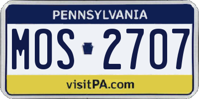 PA license plate MOS2707