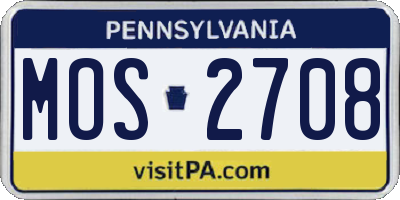 PA license plate MOS2708