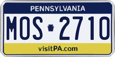 PA license plate MOS2710