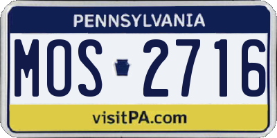 PA license plate MOS2716