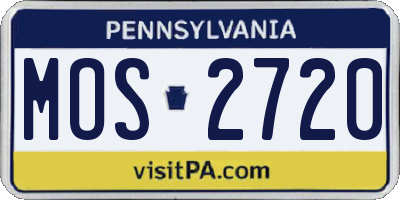 PA license plate MOS2720
