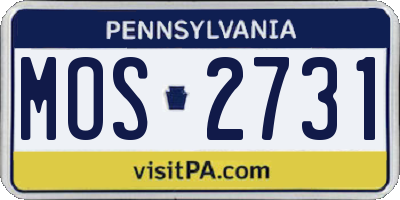 PA license plate MOS2731