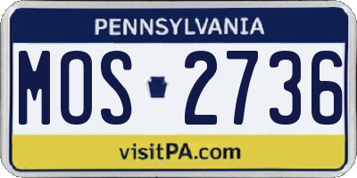 PA license plate MOS2736