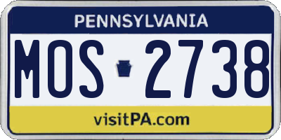 PA license plate MOS2738