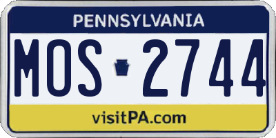PA license plate MOS2744