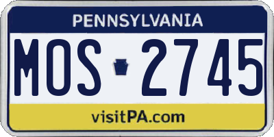 PA license plate MOS2745