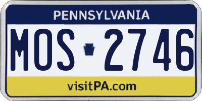 PA license plate MOS2746