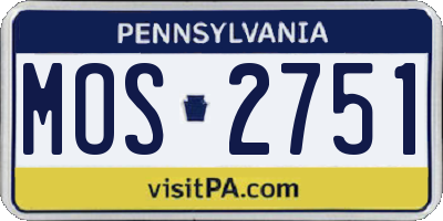 PA license plate MOS2751