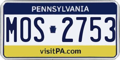 PA license plate MOS2753