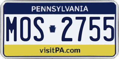 PA license plate MOS2755