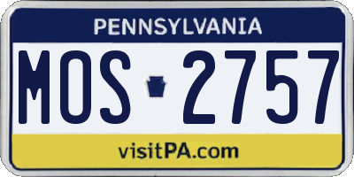 PA license plate MOS2757