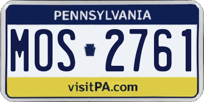 PA license plate MOS2761