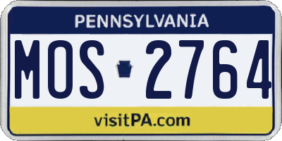 PA license plate MOS2764
