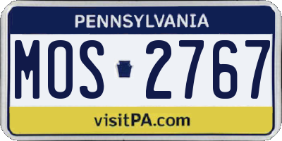 PA license plate MOS2767