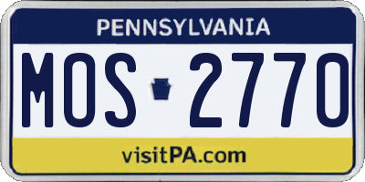 PA license plate MOS2770