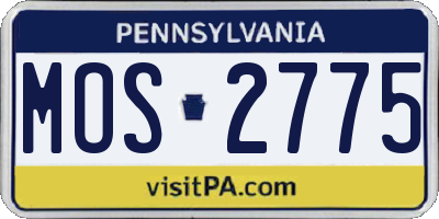 PA license plate MOS2775