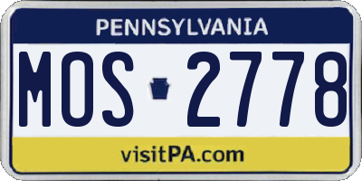 PA license plate MOS2778