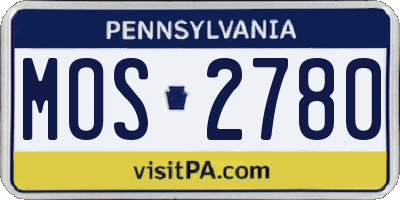 PA license plate MOS2780