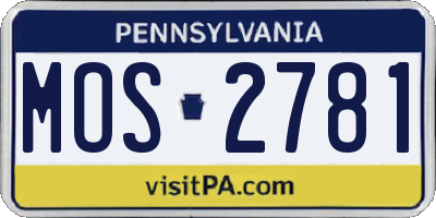 PA license plate MOS2781