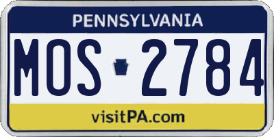 PA license plate MOS2784