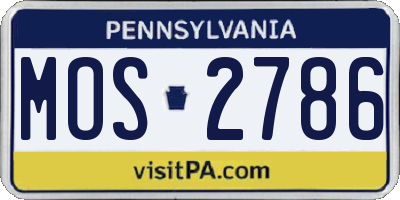 PA license plate MOS2786