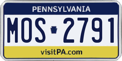 PA license plate MOS2791
