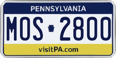 PA license plate MOS2800