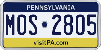 PA license plate MOS2805