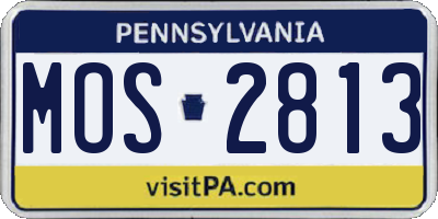PA license plate MOS2813