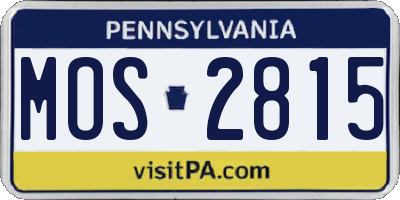 PA license plate MOS2815