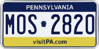 PA license plate MOS2820