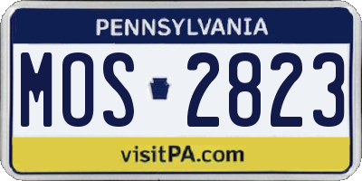 PA license plate MOS2823