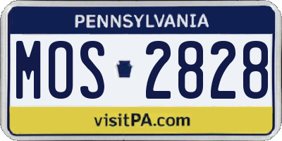 PA license plate MOS2828
