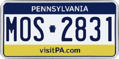 PA license plate MOS2831