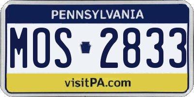 PA license plate MOS2833