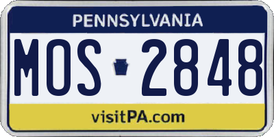 PA license plate MOS2848