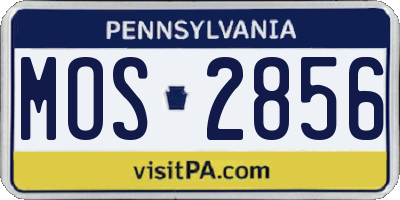 PA license plate MOS2856