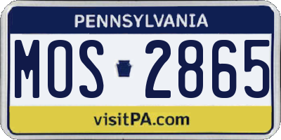 PA license plate MOS2865