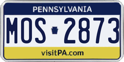 PA license plate MOS2873