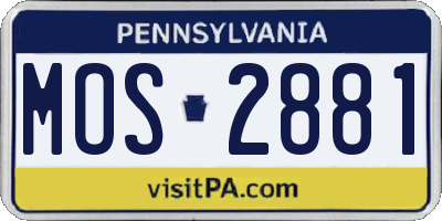 PA license plate MOS2881