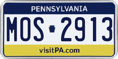 PA license plate MOS2913