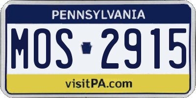 PA license plate MOS2915