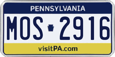 PA license plate MOS2916
