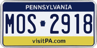 PA license plate MOS2918