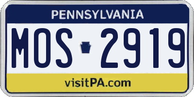 PA license plate MOS2919
